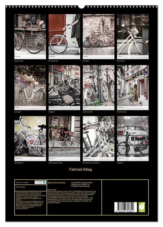 Produktbild: Fahrrad Alltag (Wandkalender 2026 DIN A2 hoch), CALVENDO Monatskalender