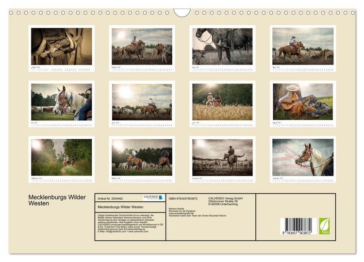 Produktbild: Mecklenburgs Wilder Westen (Wandkalender 2026 DIN A3 quer), CALVENDO Monatskalender