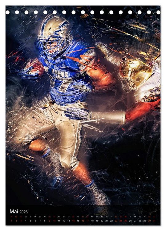 Produktbild: American Football - einfach faszinierend (Tischkalender 2026 DIN A5 hoch), CALVENDO Monatskalender