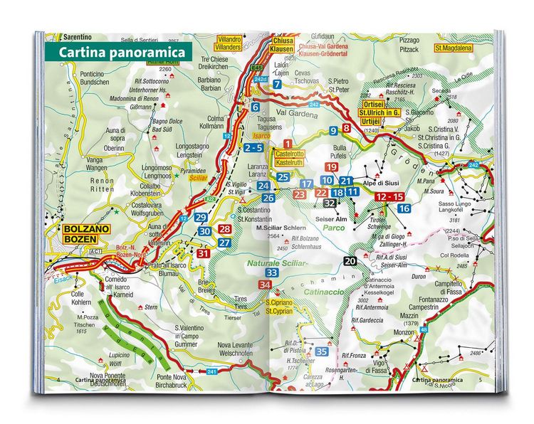 Produktbild: KOMPASS guida escursionistica Alpe di Siusi, Sassolungo, Sciliar, Val di Tires, 35 itinerari