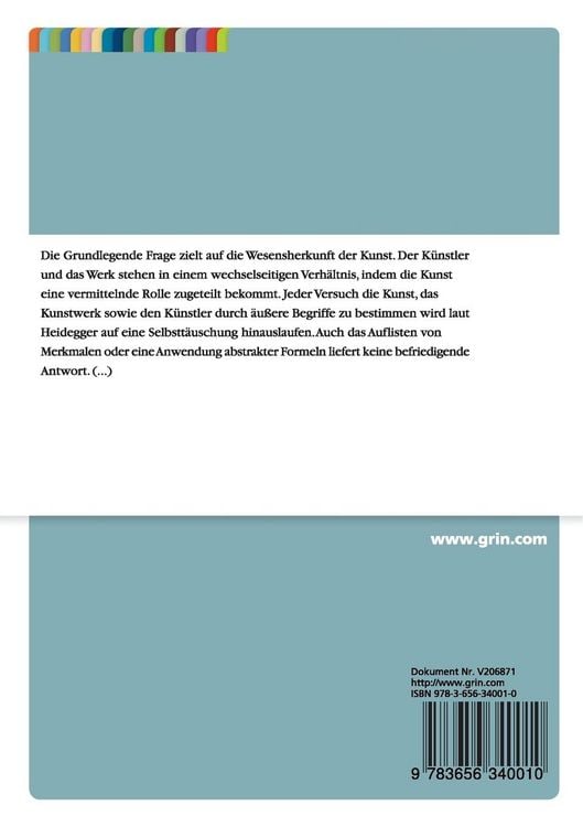 Produktbild: Heideggers Ursprung des Kunstwerkes