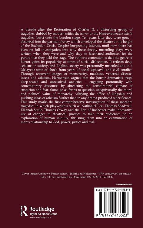Produktbild: The Horror Plays of the English Restoration