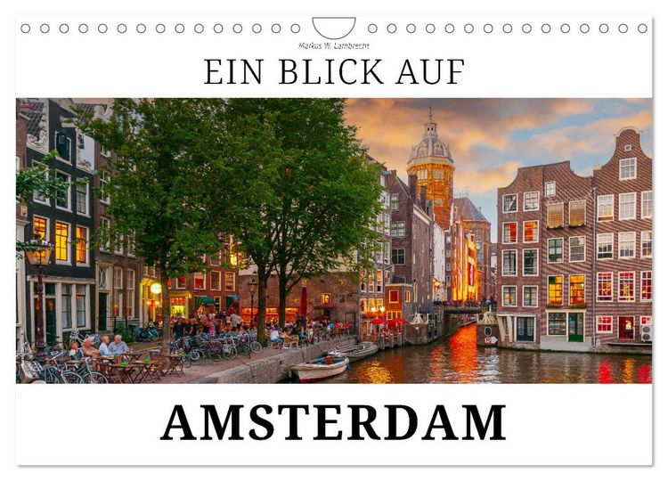 Produktbild: Ein Blick auf Amsterdam in Farbe (Wandkalender 2027 DIN A4 quer), CALVENDO Monatskalender