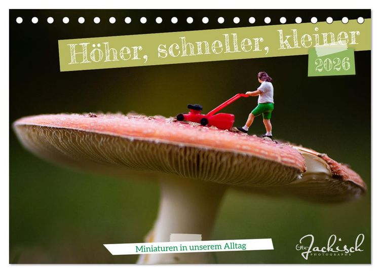 Produktbild: H&ouml;her, schneller, kleiner - Miniaturen in unserem Alltag (Tischkalender 2026 DIN A5 quer), CALVENDO Monatskalender