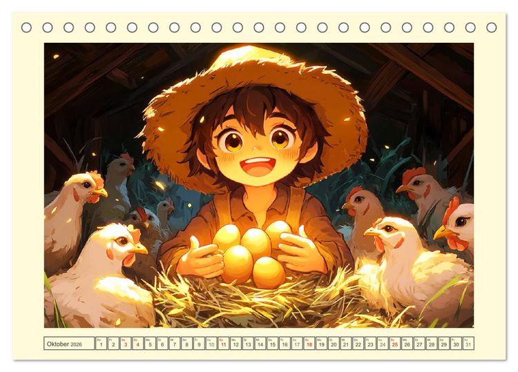 Produktbild: Kleine Farmer. Niedliche Jungs mit ihren tierischen Freunden (Tischkalender 2026 DIN A5 quer), CALVENDO Monatskalender