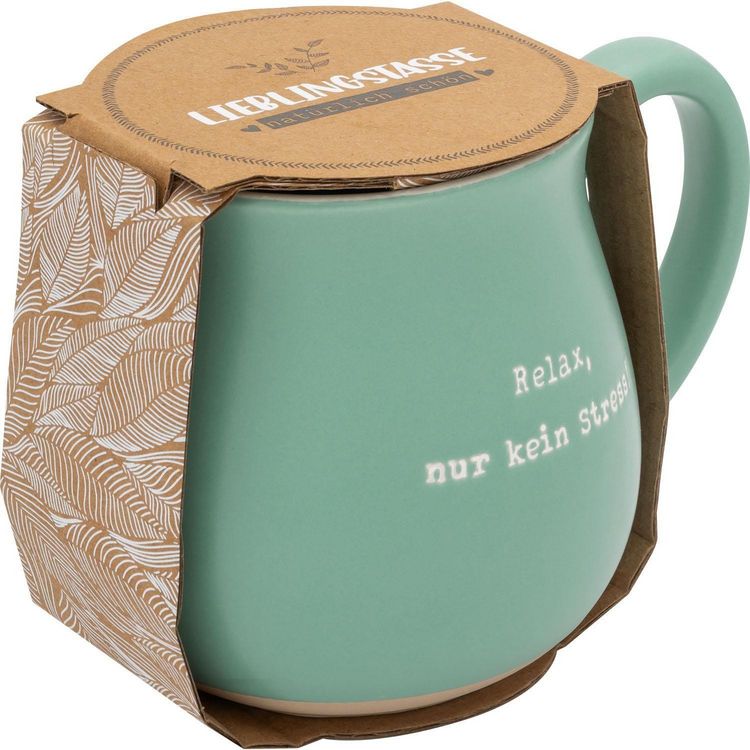 Produktbild: GRUSS & CO Tasse bauchig graviert "Relax, nur kein Stress!