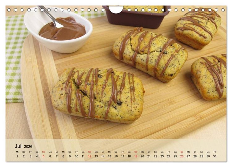 Produktbild: Mug Cakes, Minigugel, Tartelettes und andere kleine Kuchen (Wandkalender 2026 DIN A4 quer), CALVENDO Monatskalender