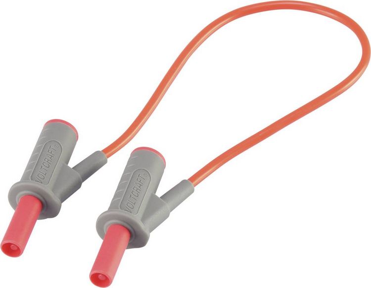 Produktbild: VOLTCRAFT MSB-501 Sicherheits-Messleitung Lamellenstecker 4 mm Lamellenstecker 4 mm 25.00 cm Rot 1 St.