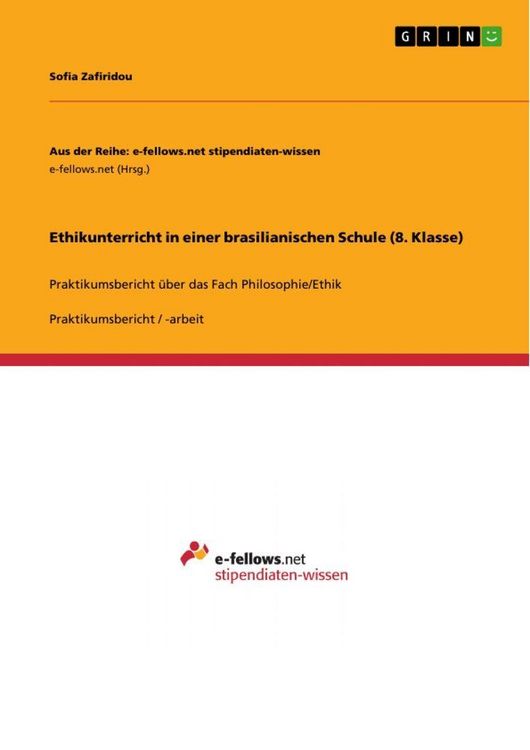 Produktbild: Ethikunterricht in einer brasilianischen Schule (8. Klasse)