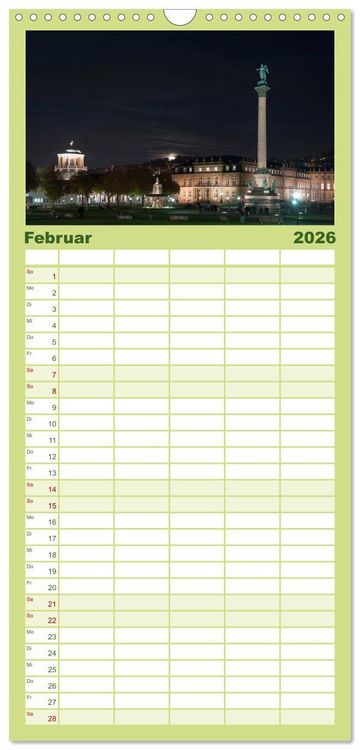 Produktbild: Familienplaner 2026 - stadtansichten stuttgart mit 5 Spalten (Wandkalender, 21 x 45 cm) CALVENDO