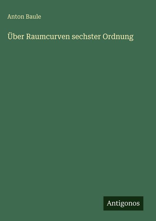 Produktbild: &Uuml;ber Raumcurven sechster Ordnung