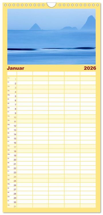 Produktbild: Familienplaner 2026 - Neuseeland - ein Naturparadies mit 5 Spalten (Wandkalender, 21 x 45 cm) CALVENDO