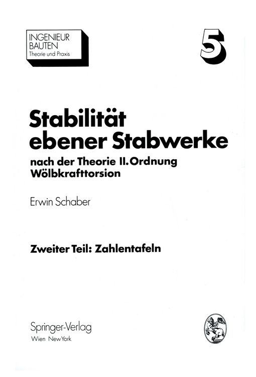 Produktbild: Stabilit&auml;t ebener Stabwerke