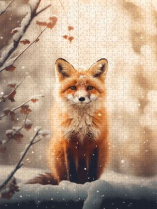 Produktbild: CALVENDO Puzzle Winterfuchs | 1000 Teile Lege-Gr&ouml;&szlig;e 64x48cm Foto-Puzzle f&uuml;r gl&uuml;ckliche Stunden