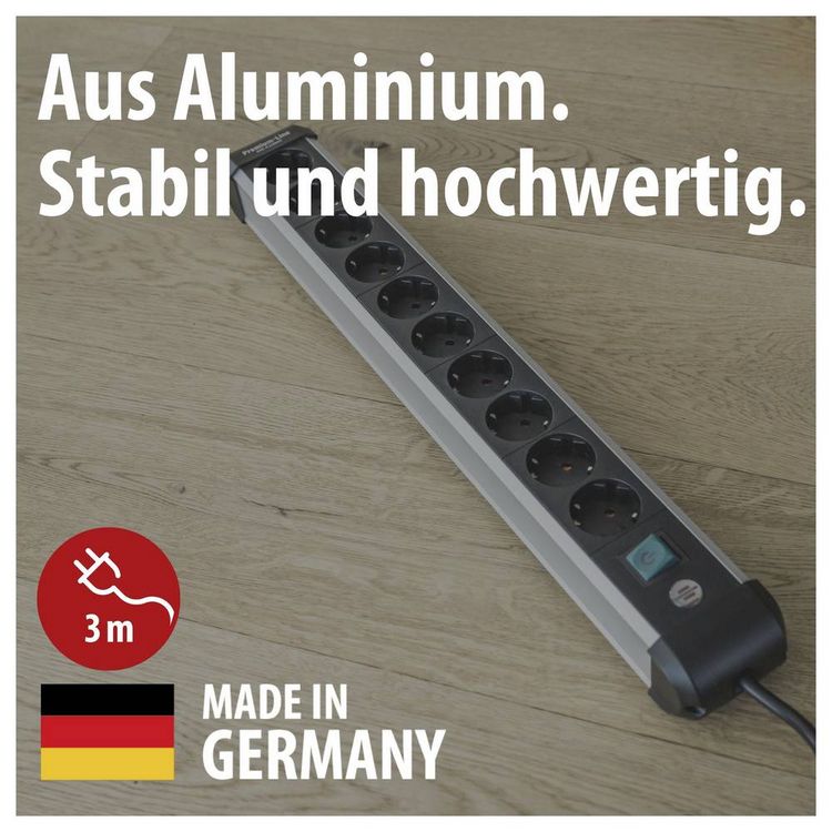 Produktbild: Brennenstuhl 1391030000 Steckdosenleiste mit Schalter Silber, Schwarz Schutzkontakt 1 St.