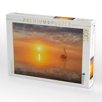 Produktbild: CALVENDO Puzzle nebeliger Sonnenaufgang &uuml;ber der M&uuml;ritz | 1000 Teile Lege-Gr&ouml;&szlig;e 64x48cm Foto-Puzzle f&uuml;r gl&uuml;ckliche Stunden