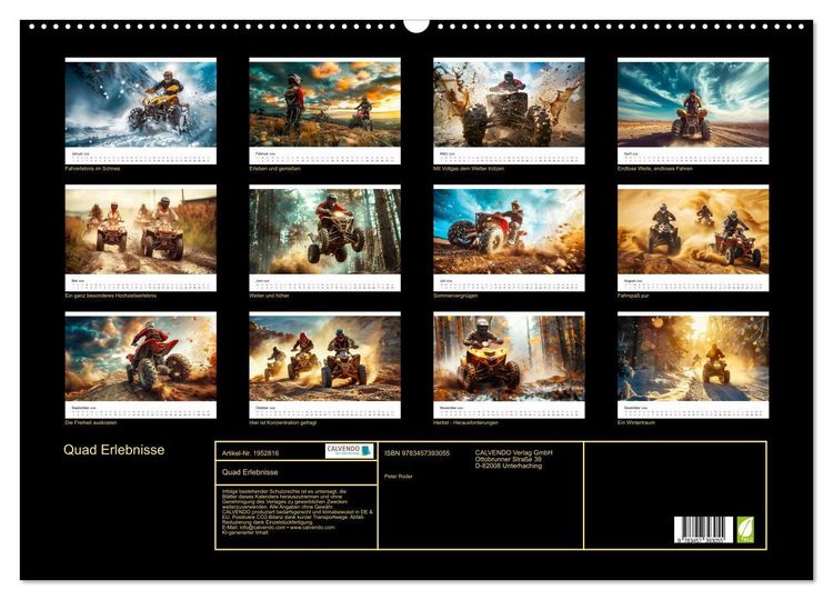 Produktbild: Quad Erlebnisse (Wandkalender 2026 DIN A2 quer), CALVENDO Monatskalender
