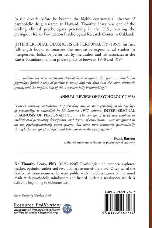 Produktbild: Interpersonal Diagnosis of Personality