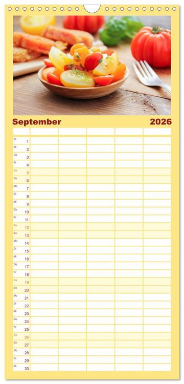 Produktbild: Familienplaner 2026 - Alte Historische Tomaten mit 5 Spalten (Wandkalender, 21 x 45 cm) CALVENDO