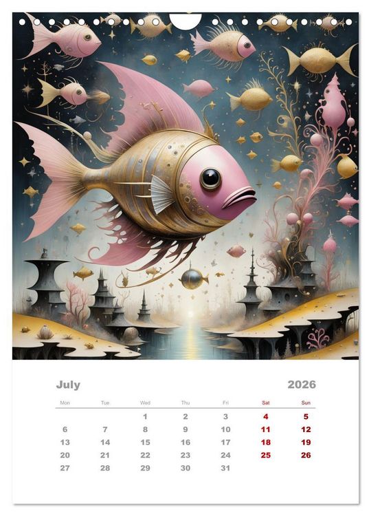 Produktbild: The adventures of the steel fish (Wall Calendar 2026 DIN A4 portrait), CALVENDO 12 Month Wall Calendar