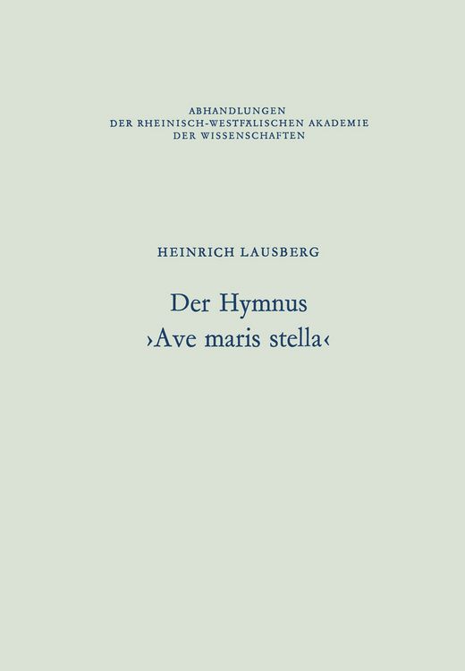 Produktbild: Der Hymnus &rsaquo;Ave maris stella&lsaquo;