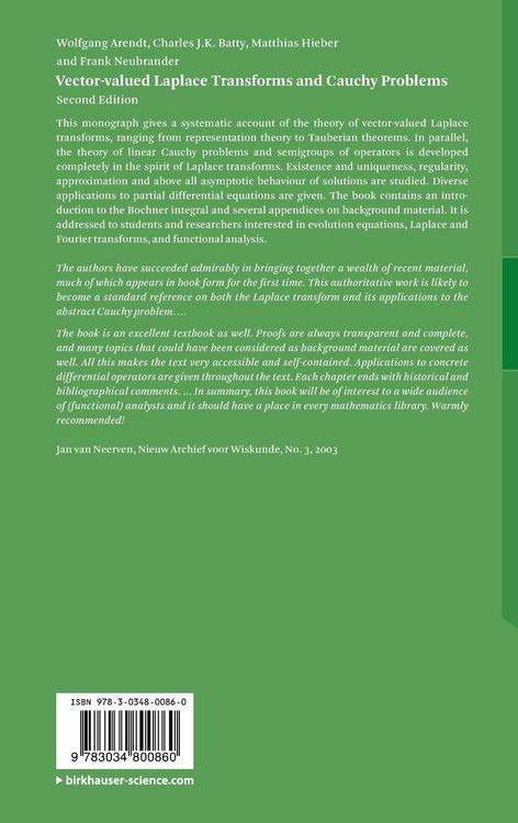 Produktbild: Vector-valued Laplace Transforms and Cauchy Problems