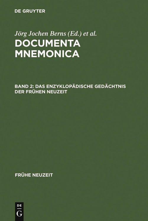Produktbild: Das enzyklop&auml;dische Ged&auml;chtnis der Fr&uuml;hen Neuzeit