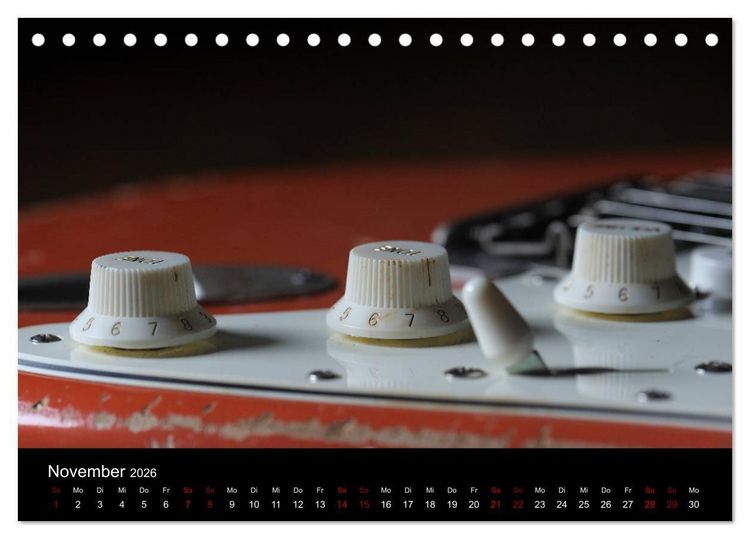 Produktbild: Feinheiten - Alte Gitarren im Detail (Tischkalender 2026 DIN A5 quer), CALVENDO Monatskalender