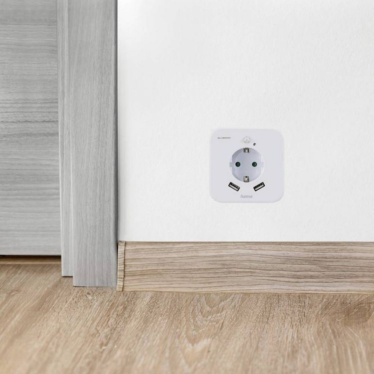 Produktbild: Hama 00223498 LED-Nachtlicht mit Bewegungsmelder LED Tageslichtwei&szlig; Wei&szlig;