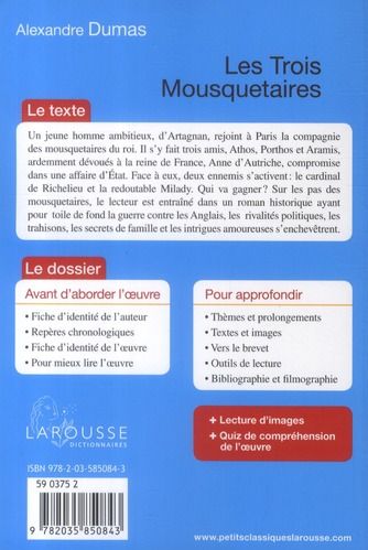 Produktbild: Les trois mousquetaires : extraits