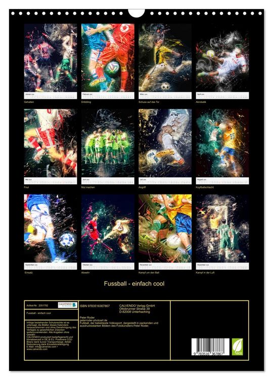 Produktbild: Fussball - einfach cool (Wandkalender 2026 DIN A3 hoch), CALVENDO Monatskalender