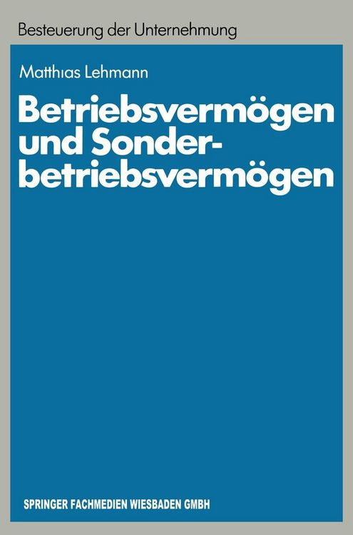 Produktbild: Betriebsverm&ouml;gen und Sonderbetriebsverm&ouml;gen