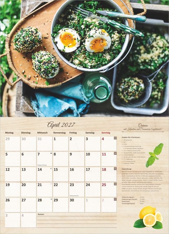 Produktbild: Der gro&szlig;e K&uuml;chenkalender - mit saisonalen Rezepten f&uuml;r Genie&szlig;er 2027