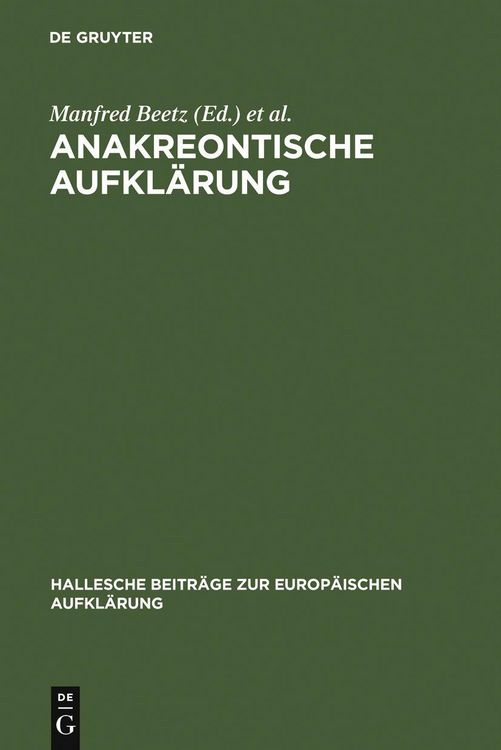 Produktbild: Anakreontische Aufkl&auml;rung