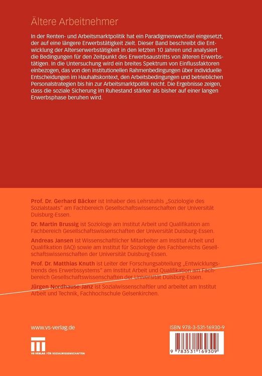 Produktbild: &Auml;ltere Arbeitnehmer