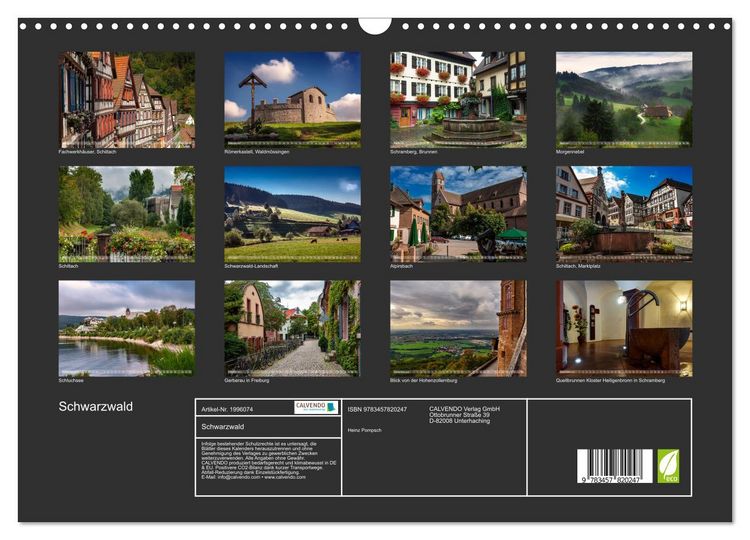 Produktbild: Schwarzwald (Wandkalender 2026 DIN A3 quer), CALVENDO Monatskalender