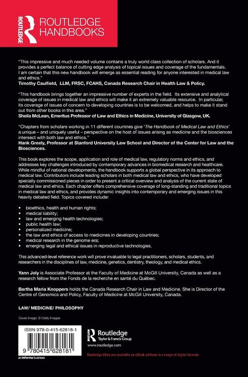 Produktbild: Routledge Handbook of Medical Law and Ethics