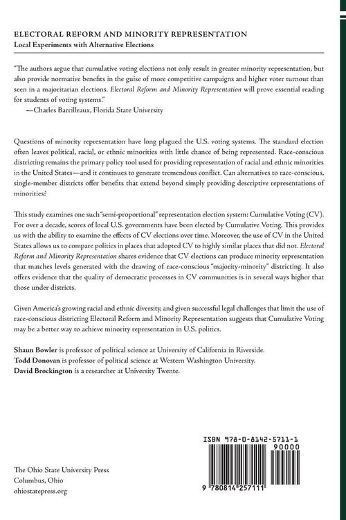 Produktbild: Electoral Reform and Minority Representation