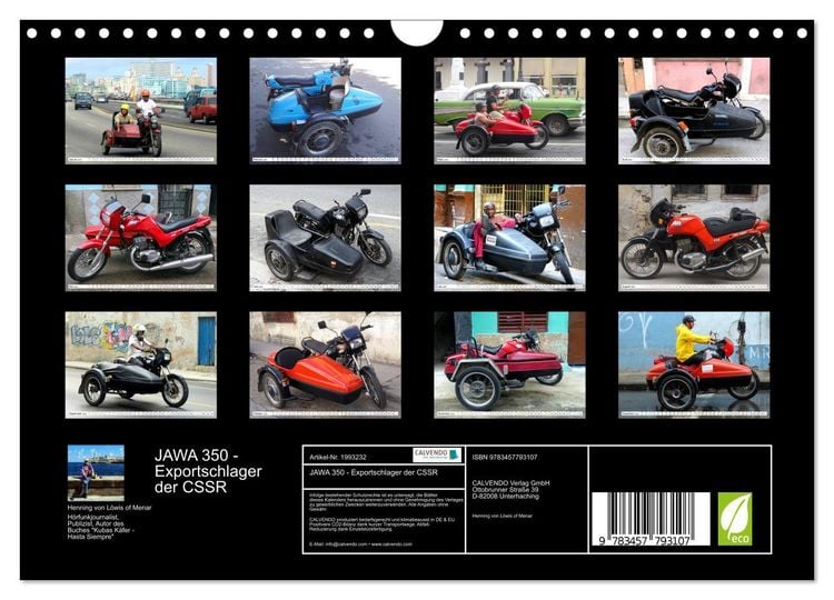 Produktbild: JAWA 350 - Exportschlager der CSSR (Wandkalender 2026 DIN A4 quer), CALVENDO Monatskalender