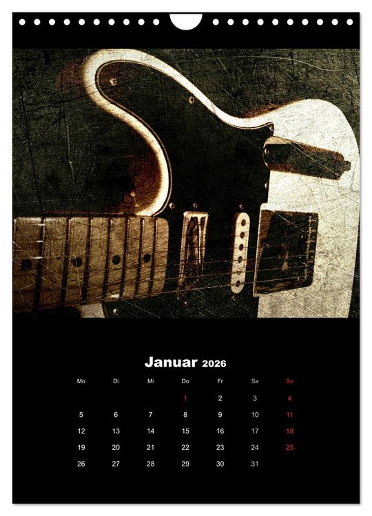 Produktbild: Vintage Gitarren (Wandkalender 2026 DIN A4 hoch), CALVENDO Monatskalender
