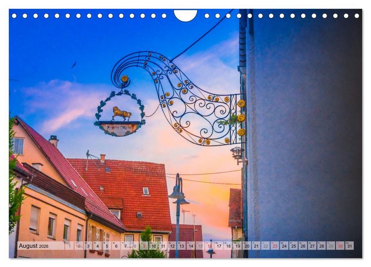 Produktbild: Leonberg - Altstadt in Abendstimmung (Wandkalender 2026 DIN A4 quer), CALVENDO Monatskalender
