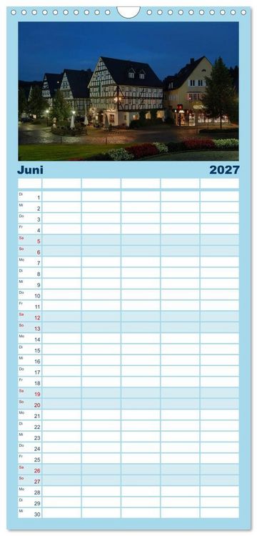 Produktbild: Familienplaner 2027 - Blaue Stunde im Siegerland mit 5 Spalten (Wandkalender, 21 x 45 cm) CALVENDO