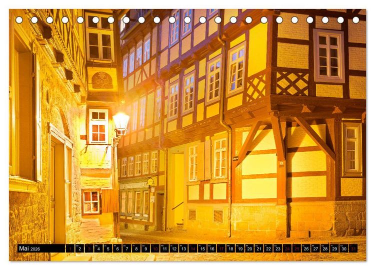Produktbild: QUEDLINBURG F&Uuml;R NACHTSCHW&Auml;RMER (Tischkalender 2026 DIN A5 quer), CALVENDO Monatskalender