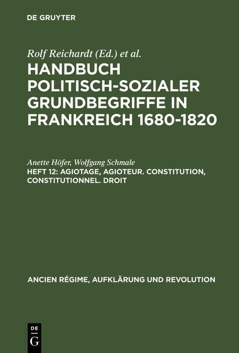 Produktbild: Agiotage, agioteur. Constitution, constitutionnel. Droit