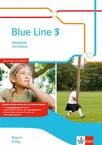 Produktbild: Blue Line 3 R-Zug. Workbook mit Audios Klasse 7.  Ausgabe Bayern