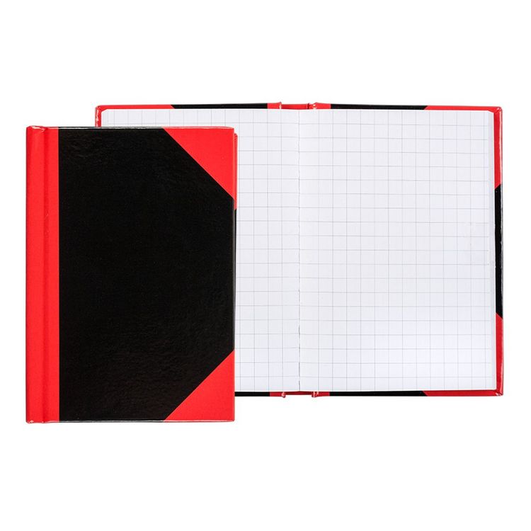 Produktbild: Idena Notizbuch Kladde kariert 96 Blatt 70g/m&sup2; schwarz/rot DIN A7