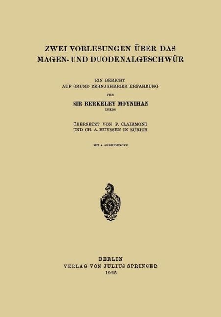 Produktbild: Zwei Vorlesungen &uuml;ber das Magen- und Duodenalgeschw&uuml;r