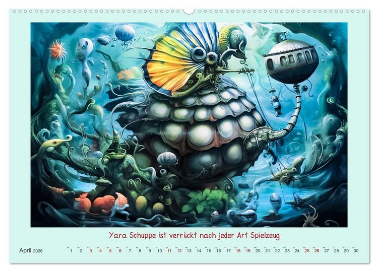 Produktbild: Die freundlichen Tiesee Cyborgs (hochwertiger Premium Wandkalender 2026 DIN A2 quer), Kunstdruck in Hochglanz