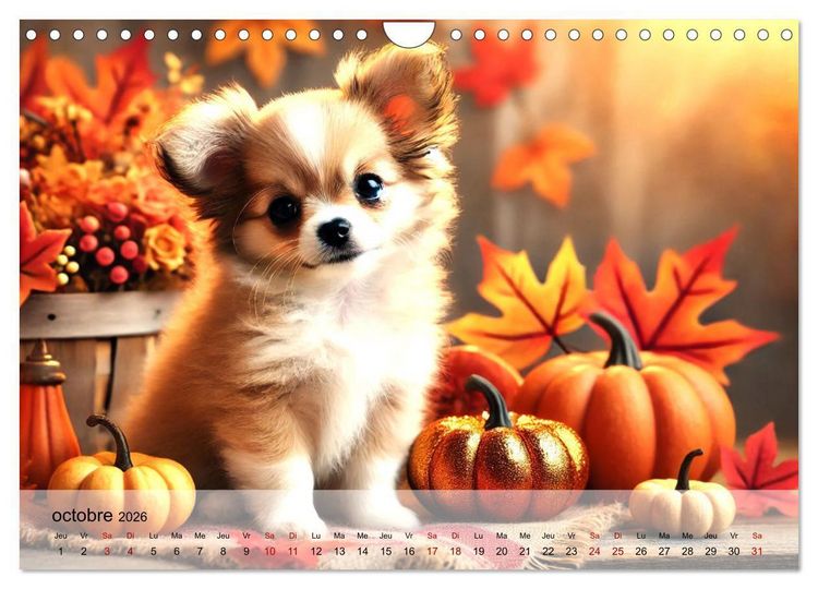 Produktbild: Chiots Chihuahua - Petits miracles (Calendrier mural 2026 DIN A4 vertical), CALVENDO calendrier mensuel