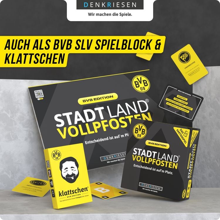 DENKRIESEN - STADT LAND VOLLPFOSTEN® - Das Kartenspiel - BVB EDITION - "Entscheidend ist auf'm Platz."